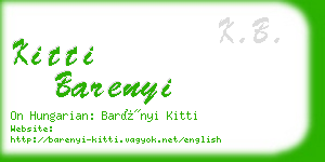 kitti barenyi business card